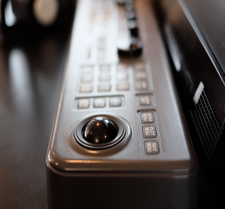 vintage keyboard with trackball